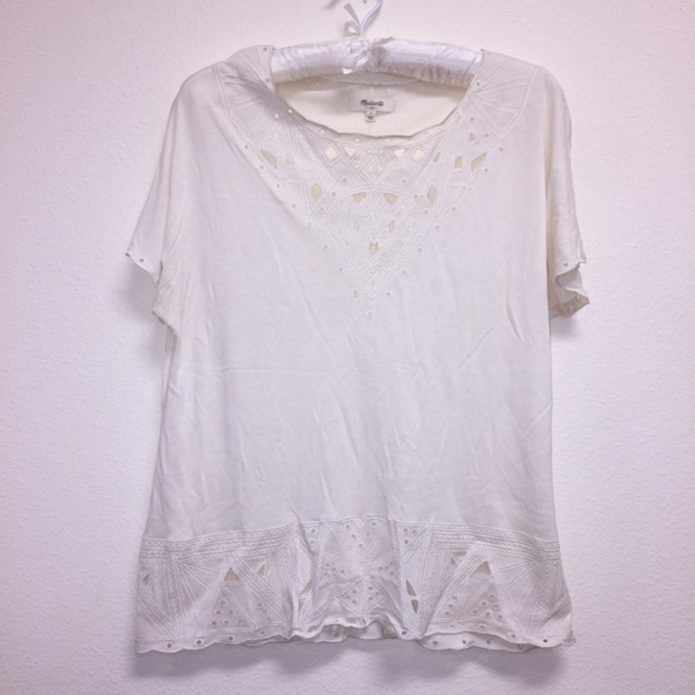 🔻Madewell Cream Detailed Top
